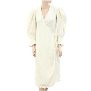 RHODE RESORT EMI LONG SLEEVE MIDI DRESS, SIZE MEDIUM , CREAM/IVORY
